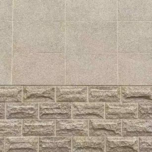 葫芦岛 黄金麻自然面蘑菇石配荔枝面干挂