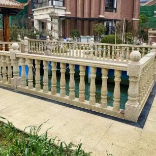 葫芦岛黄金麻花岗岩石材栏杆，扶手，将军柱，花瓶柱