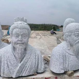 葫芦岛 白麻花岗岩石材人物立体雕刻