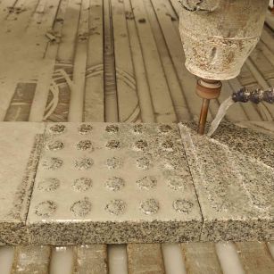 葫芦岛 芝麻白花岗岩石材盲人石、盲道石、盲点石