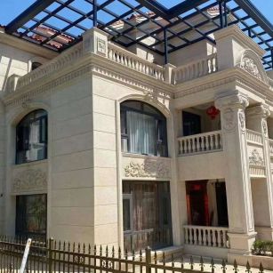 葫芦岛 黄金麻花岗岩荔枝面别墅外墙干挂