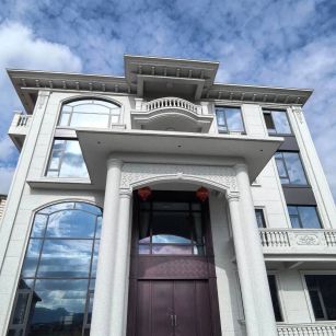 葫芦岛白麻别墅外墙干挂石材效果示例