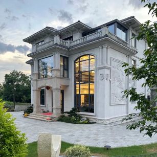 葫芦岛 白麻花岗岩私人别墅干挂石材豪华定制