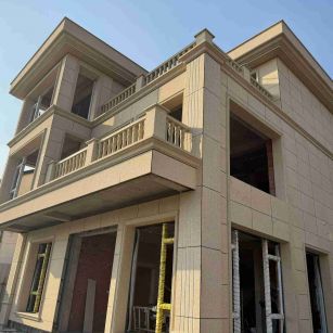 葫芦岛 黄金麻花岗岩石材荔枝面外墙干挂效果展示