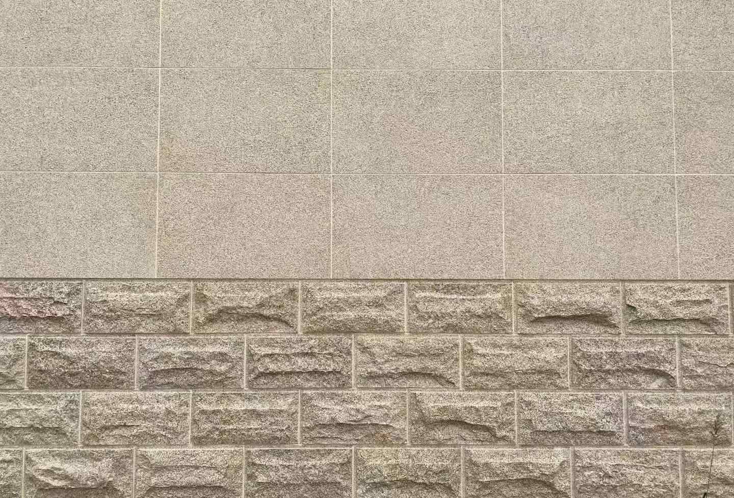 葫芦岛 黄金麻自然面蘑菇石配荔枝面干挂