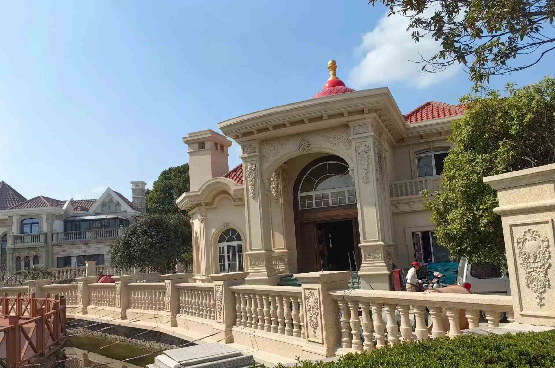 葫芦岛 黄金麻花岗岩欧式别墅