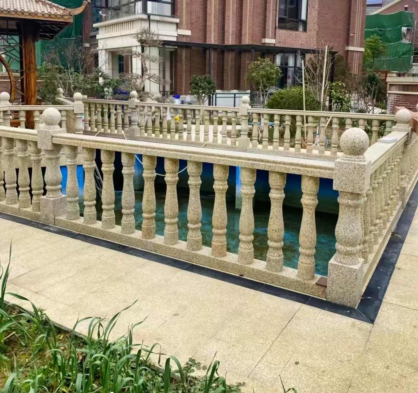 葫芦岛黄金麻花岗岩石材栏杆，扶手，将军柱，花瓶柱