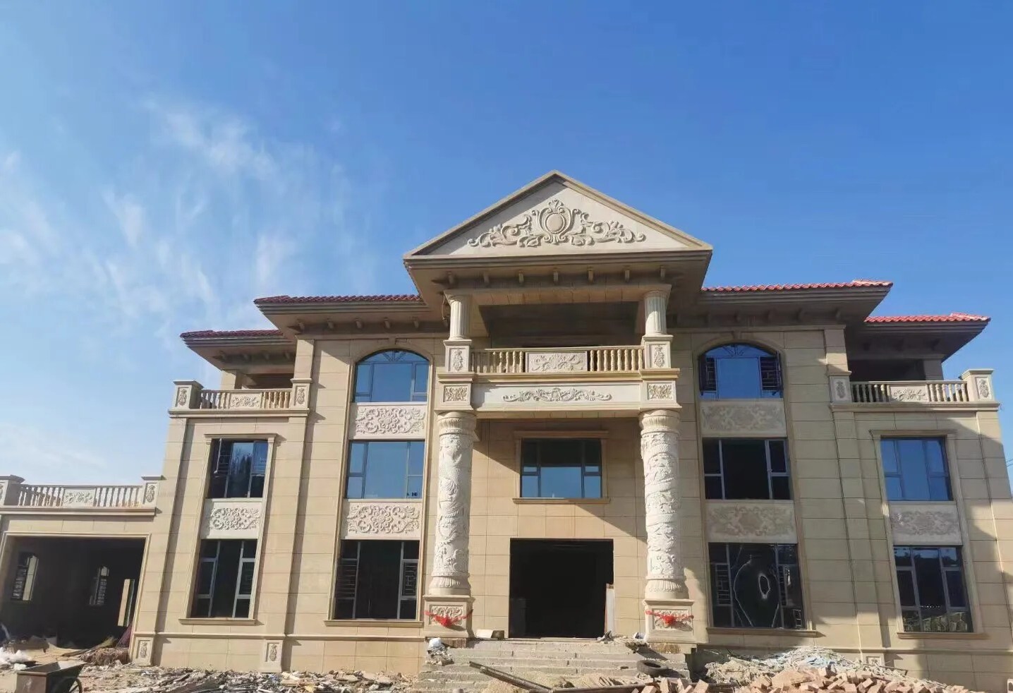 葫芦岛 黄金麻花岗岩别墅外墙干挂